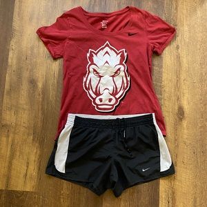 Nike University of Arkansas Game Day Outfit - Shorts & Shirt